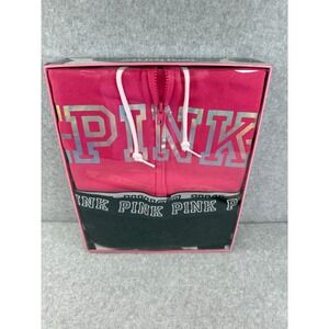 Victoria's Secret PINK Perfect Full Zip Hoodie‎ Leggings Set SMALL Gift